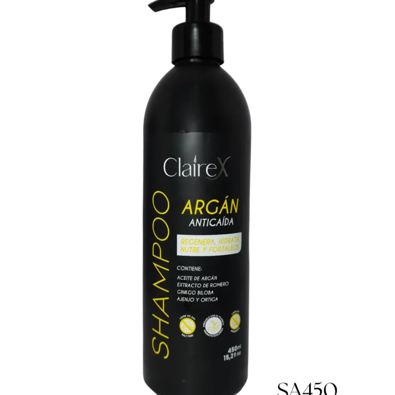 El shampoo de argán anti caída sin sal y parabenos es un producto ideal para el cuidado del cabello. Enriquecido con aceite de argán, extracto de romero, ginkgo biloba, ajenjo y ortiga, promueve la regeneración capilar